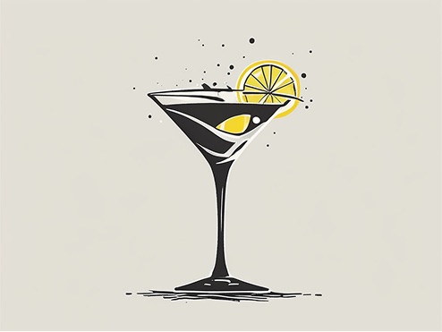Illustrated citrus cocktail